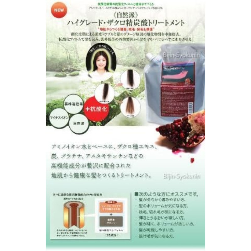 【3個セット】サニープレイス ザクロ精炭酸 トリートメント 800g レフィル 詰替え 詰め替え 潤い 切れ毛 大容量 ダメージ くせ毛 うねり 枝毛 カラー パーマ 乾燥