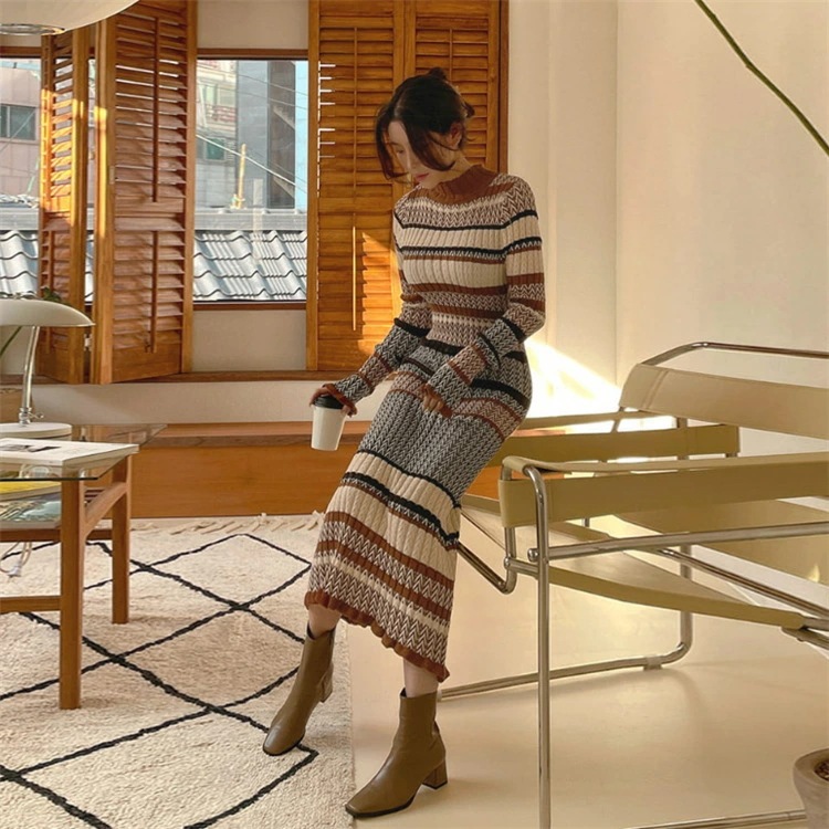 【急速出荷 2025年新作】ニットワンピースタイト タイトニットワンピース 韓国 ニットワンピース タイト ロング レトロ ボーダー レディース ハイネック 秋 冬 長袖 ロング丈 マキシ丈 可愛い 【急速出荷 2025年新作】ニットワンピースタイト タイトニットワンピース 韓国 ニットワンピース タイト ロング レトロ ボーダー レディース ハイネック 秋 冬 長袖 ロング丈 マキシ丈 可愛い