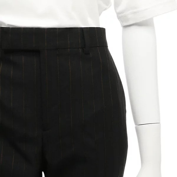 パンツ フレアパンツ ストライプ ブラック レディース 2P032876X 38DM