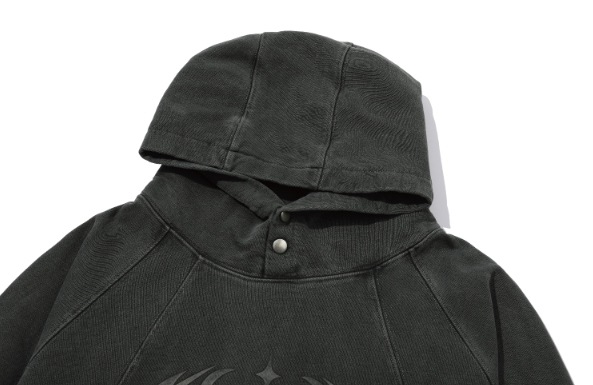 【CPGN STUDIO】 Rubber Star Pigment Snap Hoodie