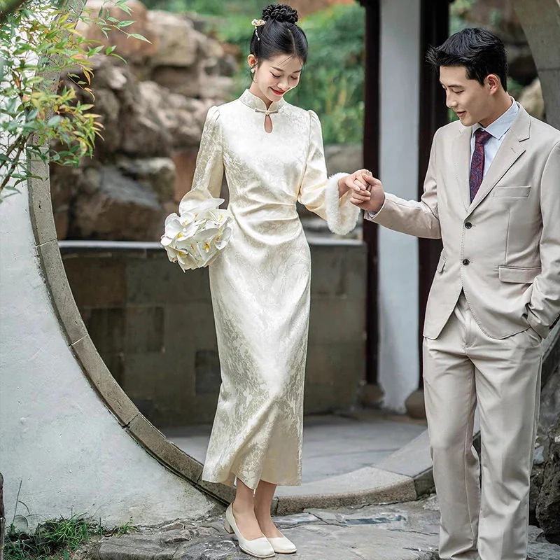 2025年5月パーティードレス チョンサム花嫁介添人ドレス2025新しい気質の婚約ドレス 2025年5月パーティードレス チョンサム花嫁介添人ドレス2025新しい気質の婚約ドレス