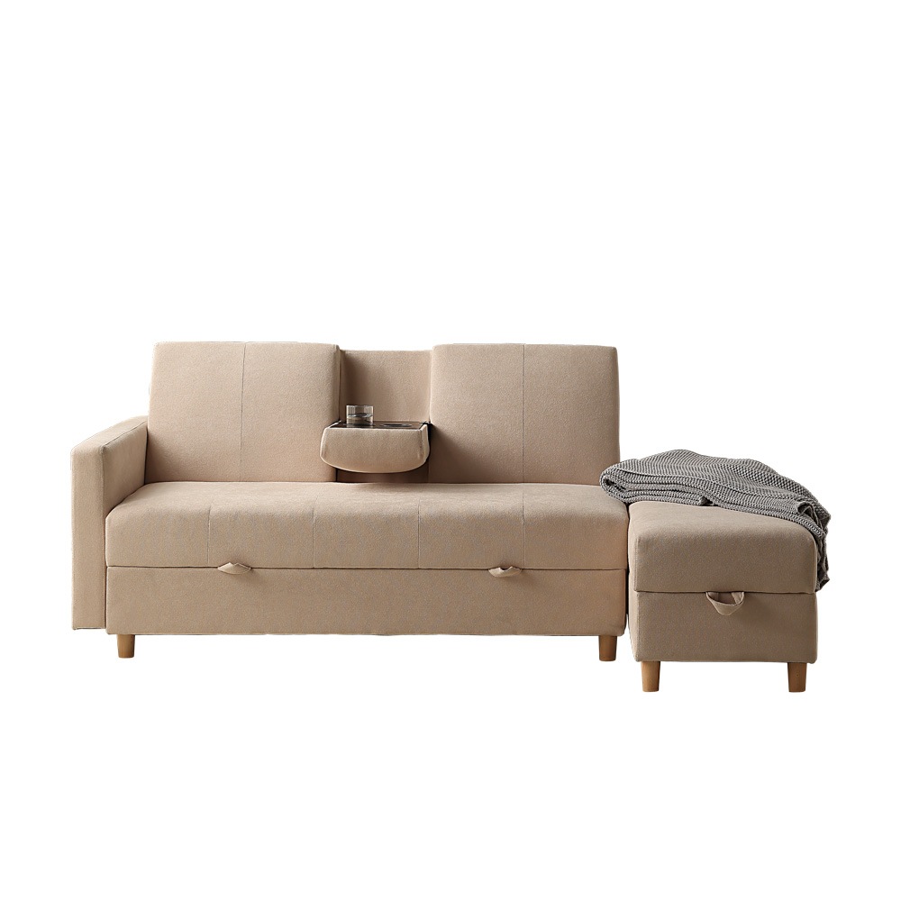 【国内出荷】ソファー 3人掛け ソファ 多機能ソファベッド 収納機能 引き出し オットマン おしゃれ コーナーソファー コーナー 【ベージュ】