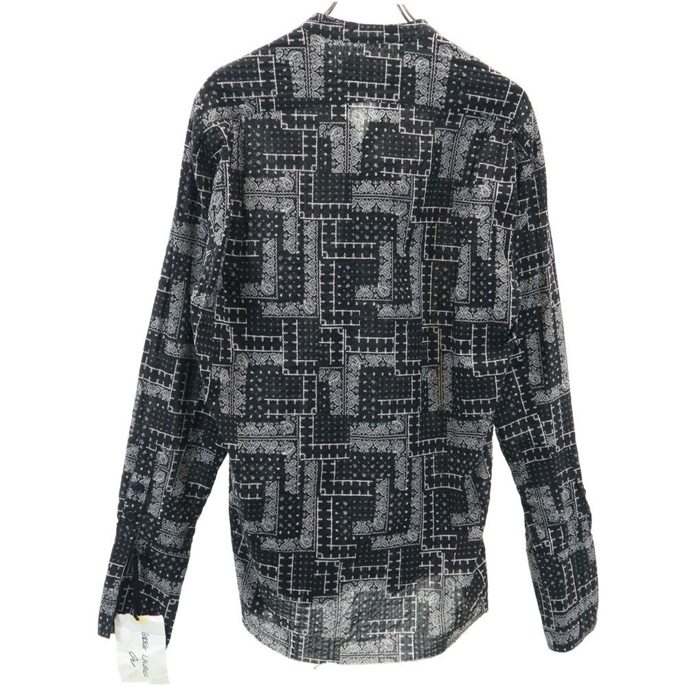 未使用 グレッグローレン USA製 ペイズリー柄 長袖 オープンカラーシャツ M ブラック GREG LAUREN メンズ 未使用 グレッグローレン USA製 ペイズリー柄 長袖 オープンカラー