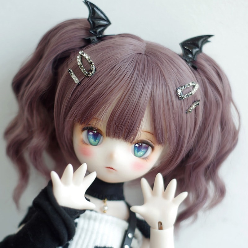 BJD人形用ウィッグ ツインテール パーマ 前髪 ドール用ウィッグ SD/MSD/幼SDサイズ球体関節人形用 BJD人形用ウィッグ ツインテール パーマ 前髪 ドール用ウィッグ SD/MSD/幼SDサイズ球体関節人形用