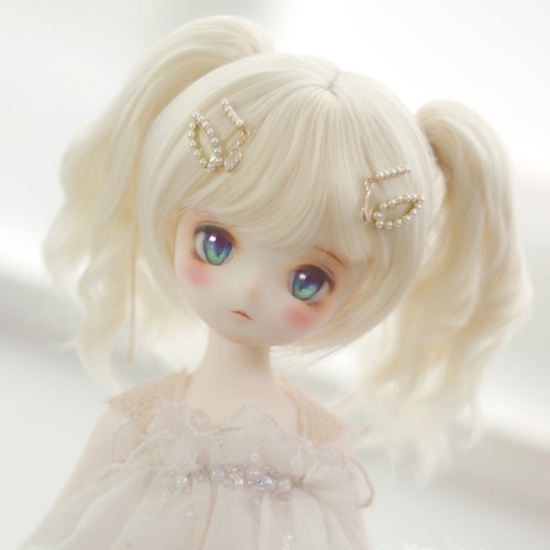 BJD人形用ウィッグ ツインテール パーマ 前髪 ドール用ウィッグ SD/MSD/幼SDサイズ球体関節人形用 BJD人形用ウィッグ ツインテール パーマ 前髪 ドール用ウィッグ SD/MSD/幼SDサイズ球体関節人形用