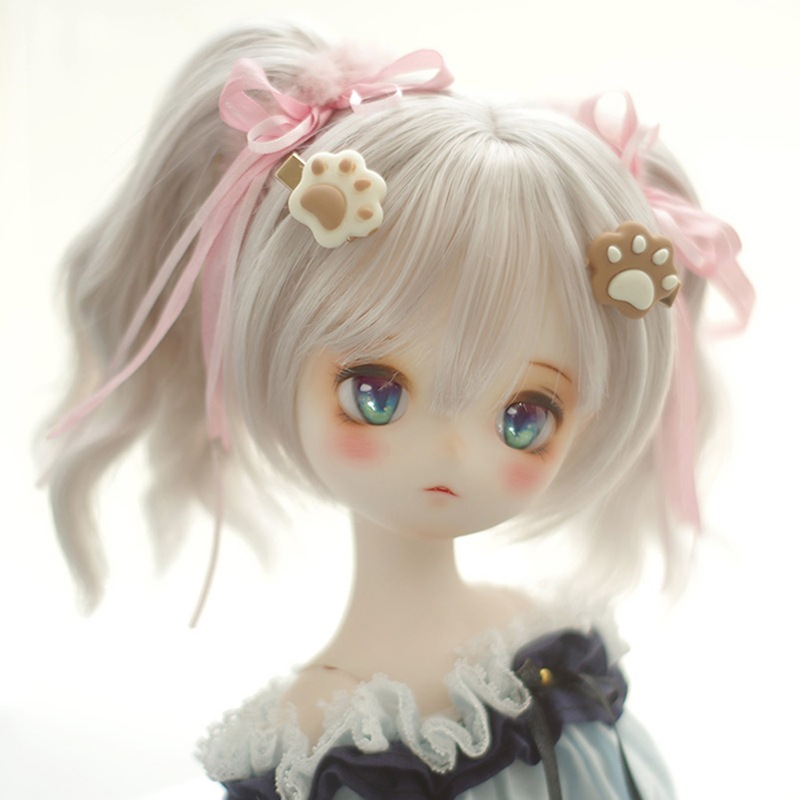 BJD人形用ウィッグ ツインテール パーマ 前髪 ドール用ウィッグ SD/MSD/幼SDサイズ球体関節人形用 BJD人形用ウィッグ ツインテール パーマ 前髪 ドール用ウィッグ SD/MSD/幼SDサイズ球体関節人形用