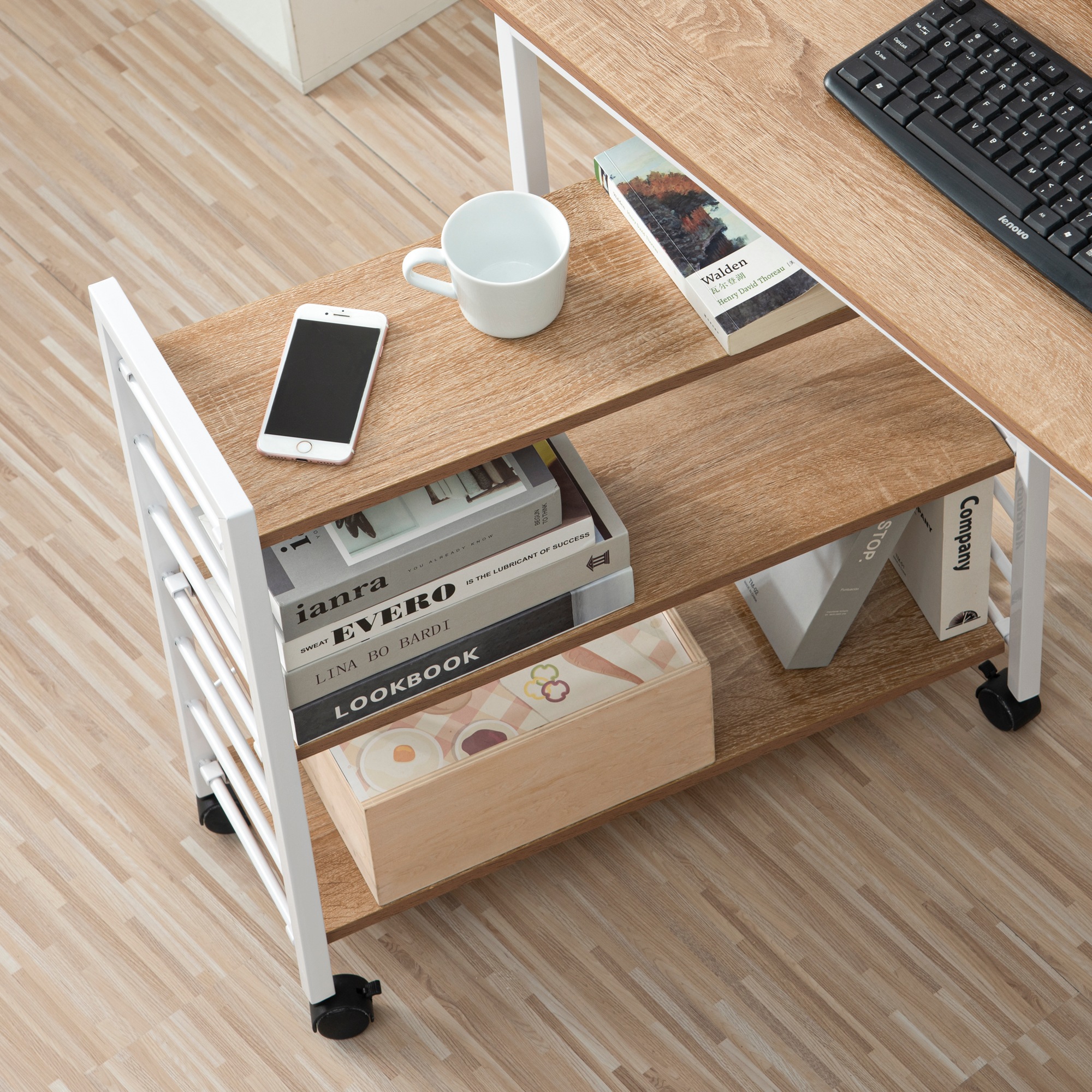 【国内発送,送料無料】【新品登場】【ナチュラル】パソコンデスク キャスター付きで移動可能ラック付き デスク ワークデスク オフィスデスク 学習デスク 【国内発送,送料無料】【新品登場】【ナチュラル】パソコンデスク キャスター付きで移動可能ラック付き デスク ワークデスク オフィスデスク 学習デスク
