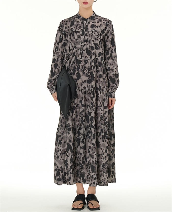 ティアードワンピース マキシ 長袖 ワンピース 春 レディース カジュアル ティアード フレアワンピース レオパード柄 ヒョウ ロングワンピース マキシ丈ワンピ ロング ライン ゆったり 体型カバー ティアードワンピース マキシ 長袖 ワンピース 春 レディース カジュアル ティアード フレアワンピース レオパード柄 ヒョウ ロングワンピース マキシ丈ワンピ ロング ライン ゆったり 体型カバー