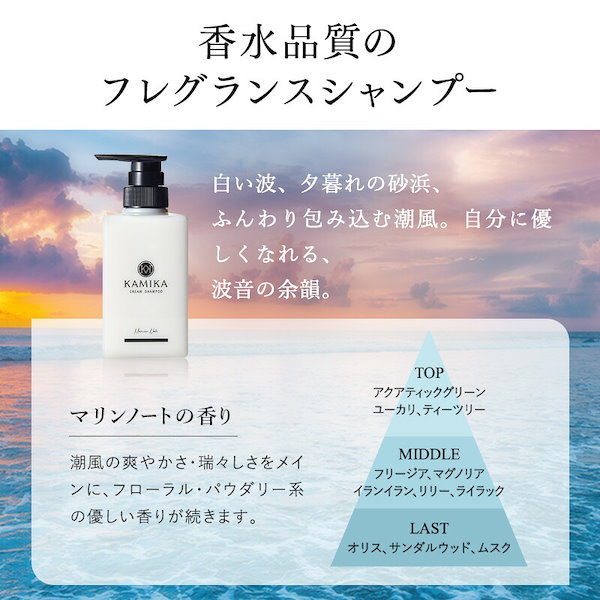 KAMIKA カミカ シャンプー 2本セット (マリンノートの香り) オマケ付☆KAMIKA オールインワンクリームシャンプー (マリン