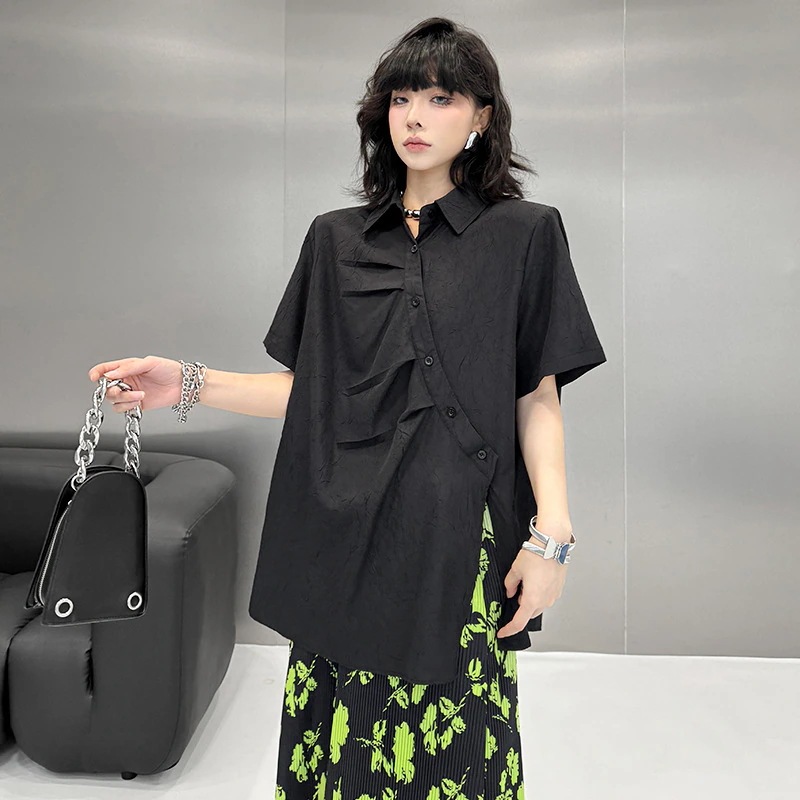 高级感ブラウス レディース 韓国 デザイン感 気質百掛け 半袖トップス ゆったり 着痩せ Tシャツ おしゃれ 高级感ブラウス レディース 韓国 デザイン感 気質百掛け 半袖トップス ゆったり 着痩せ Tシャツ おしゃれ