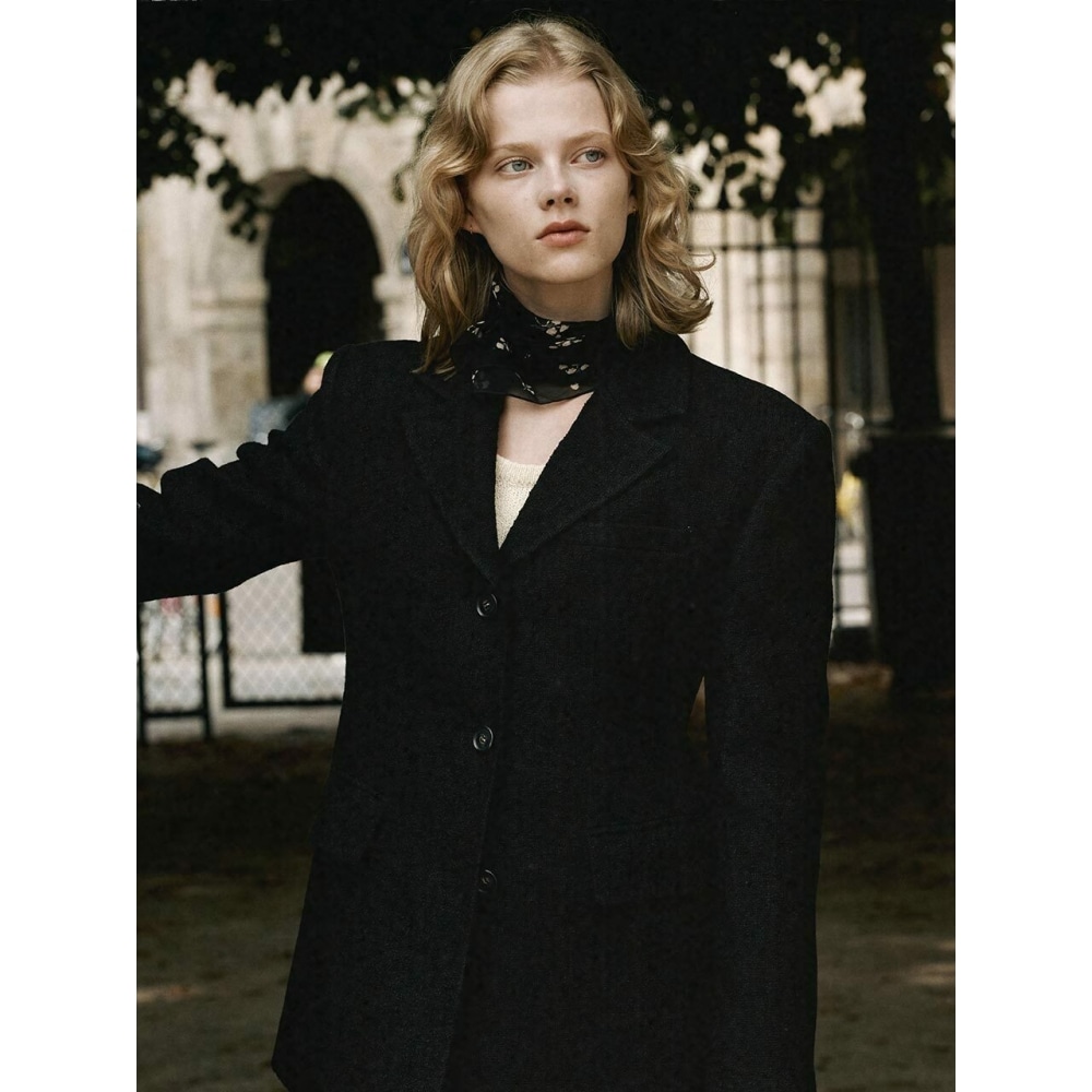 LOEUVRE ツイードシングルブレストジャケット SW3WJ421 10