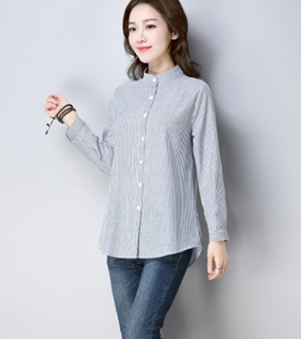 トップス デート モテアイテム シャツ 長袖 ストライプ柄 コットン 大人可愛い きれいめ 上品 おしゃれ かっこいい 大人可愛い ラブリー キュート ガーリー クール モード系 セクシー エレガント