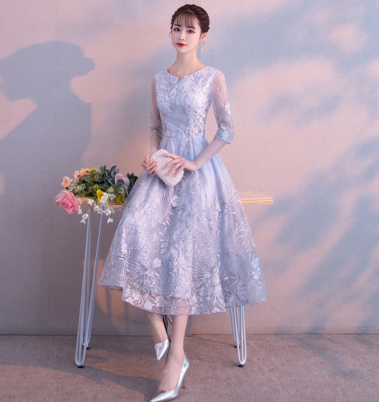 パーティードレス 成人式 ワンピース レディース エレガント ロングドレス 結婚式 二次会 大きいサイズ 小さいサイズ 袖付き ミモレ丈ワンピース 衣装 イベント オシャレ きれいめ フォーマル お呼