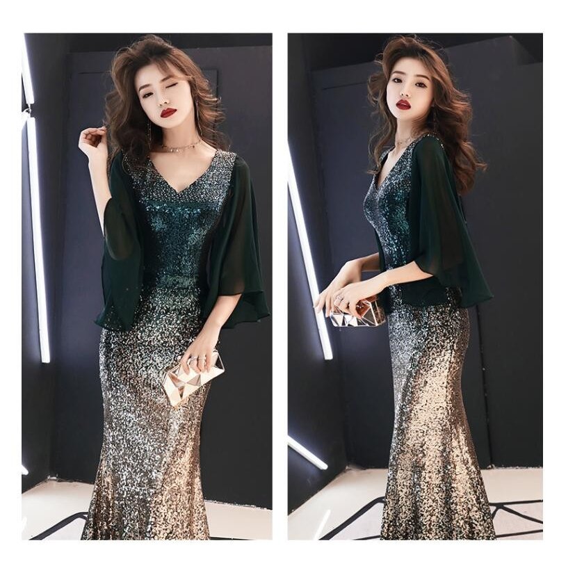 袖あり マーメイドドレス キャバドレス パーティードレス ロングドレス 結婚式 二次会 衣装 舞台