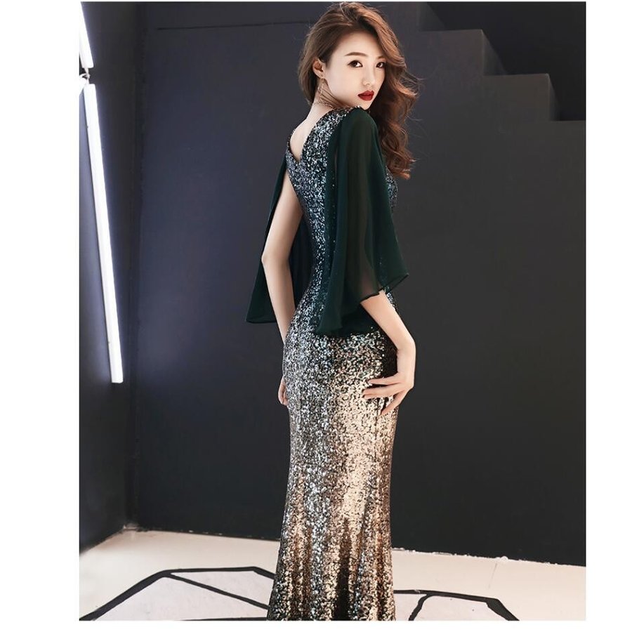 袖あり マーメイドドレス キャバドレス パーティードレス ロングドレス 結婚式 二次会 衣装 舞台