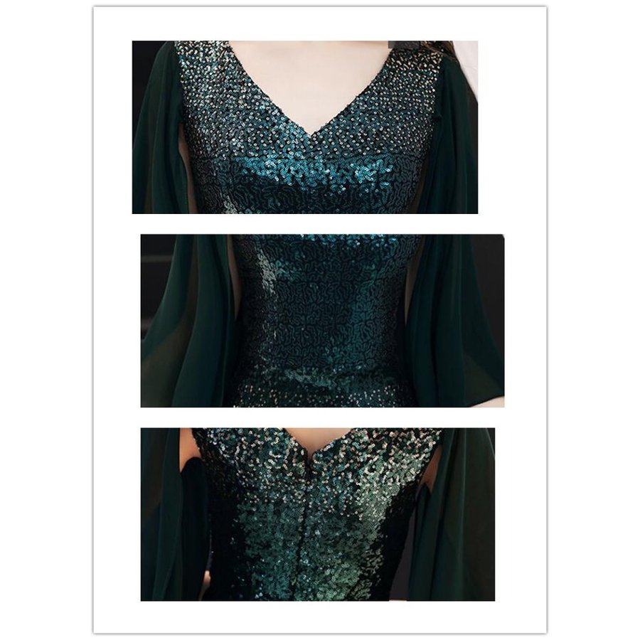 袖あり マーメイドドレス キャバドレス パーティードレス ロングドレス 結婚式 二次会 衣装 舞台