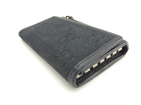 キーケース ＧＧキャンバス シェリーライン ブラック グリーン レッド 中古