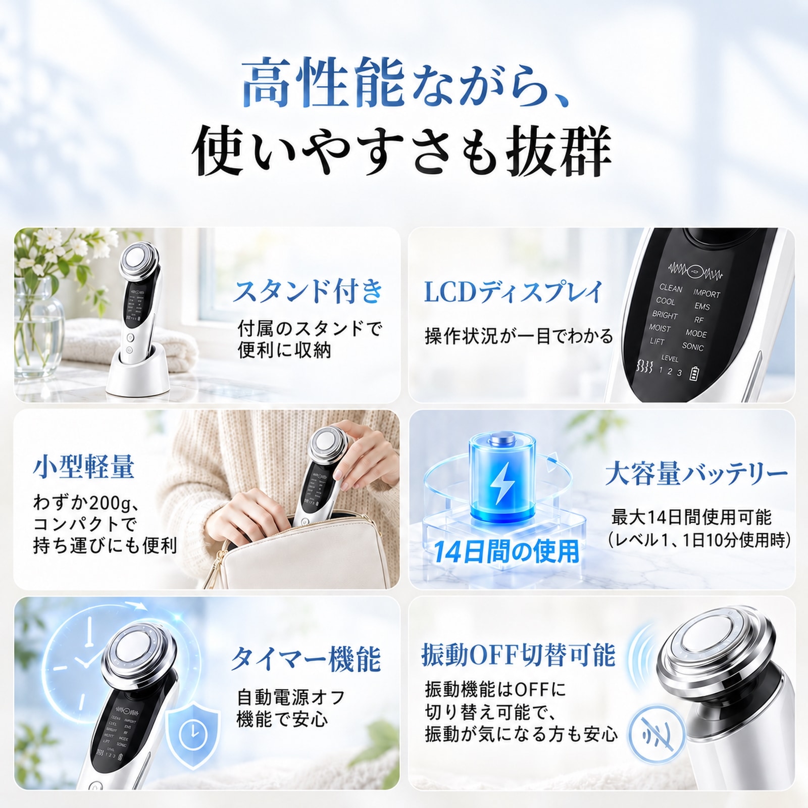 Qoo10] SONCCI 【Q10限定価格】美顔器 EMS RF美