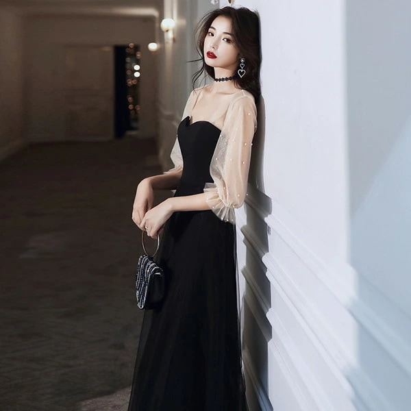 早いもの胜ち イブニングドレス 黒 結婚式お呼ばれドレス 結婚式服装 お呼ばれ服 ロングドレス 同窓会ドレス 二次会ドレス 成人式ドレス 20代 30代 40代 50代 お呼ばれドレス結婚式 結婚式参