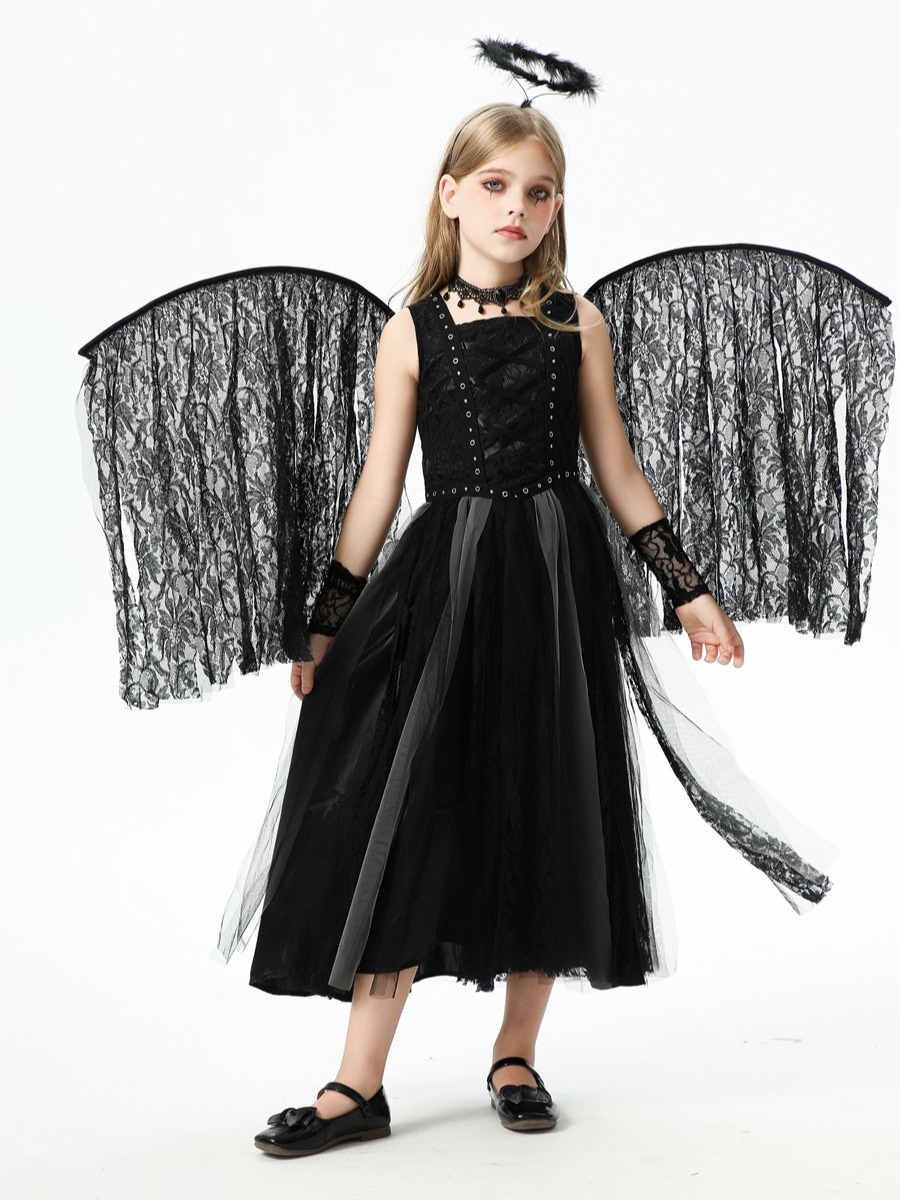 2025ハロウィン子供用コスチューム天使悪魔欧米の女の子コスナイトエルフ子供服パフォーマンスドレス