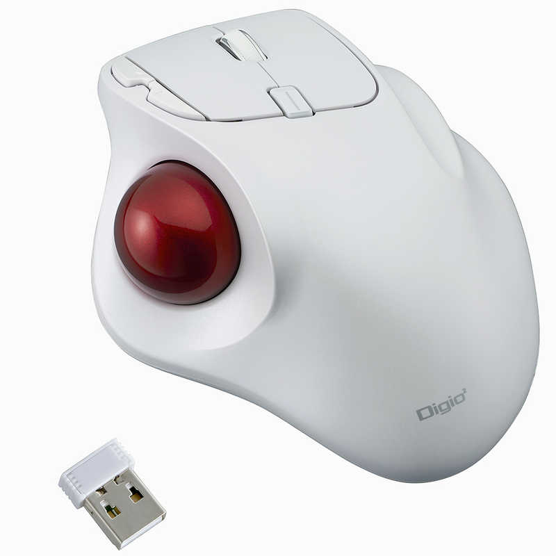 ナカバヤシ　マウス トラックボール Digio2 [光学式 /無線(ワイヤレス) /5ボタン /USB] ホワイト　MUS-TRIF175W