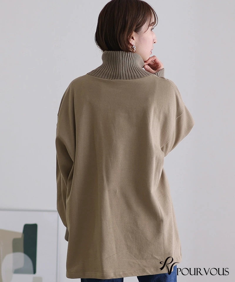 カジュアル プルオーバー ニット カットソー レディース オーバーサイズ ファッション 大人可愛い 大きいサイズ 上品 シンプル 新作 トップス シンプル おしゃれ 大人かわいい 長袖 ハイネック 無