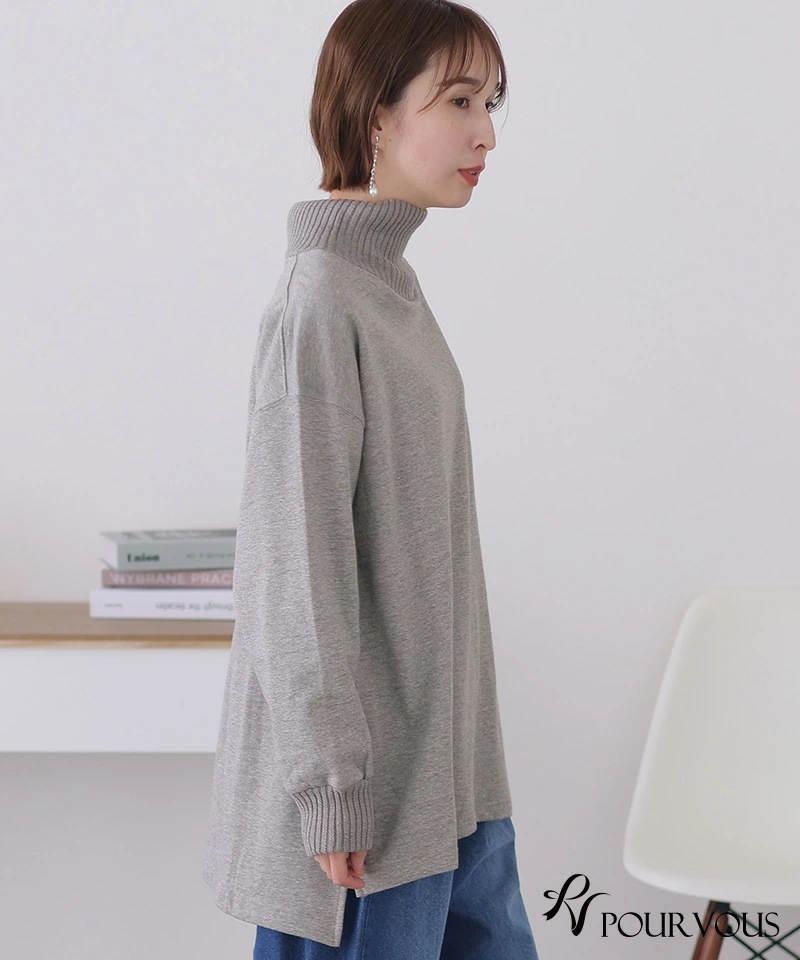 カジュアル プルオーバー ニット カットソー レディース オーバーサイズ ファッション 大人可愛い 大きいサイズ 上品 シンプル 新作 トップス シンプル おしゃれ 大人かわいい 長袖 ハイネック 無