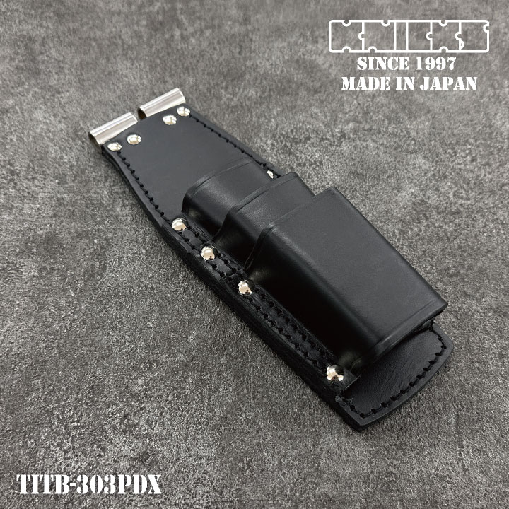 [即日出荷] KNICKS チェーン式親子3段ペンチホルダー TITプレート補強入り ブラック TITB-303PDX /nx-titb-303pdx