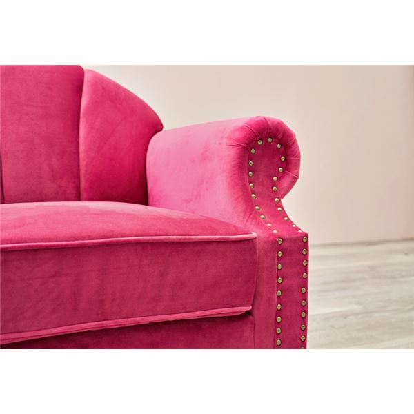 ソファー 1人掛け 幅83×奥行73×高さ73×座面高42cm ピンク 肘付き