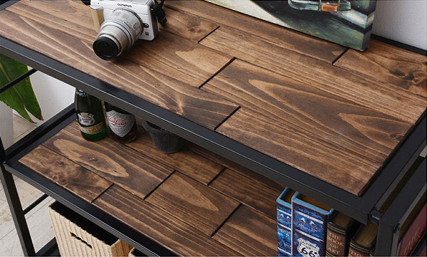 オープンラック 3段 GRANT 天然木 スチールフレーム 幅90cm オープンラック 3段 GRANT 天然木 スチールフレーム 幅90cm