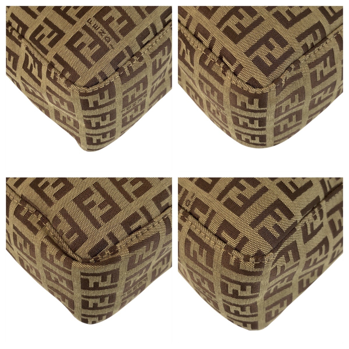 美品 ヴィンテージ ズッキーノ ベージュ ブラウン キャンバス/レザー 8BH006 トートバッグ ハンドバッグ レディース 502516