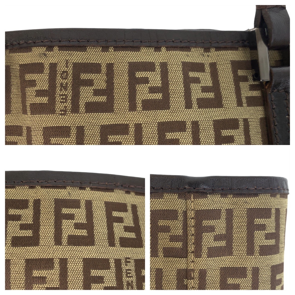 美品 ヴィンテージ ズッキーノ ベージュ ブラウン キャンバス/レザー 8BH006 トートバッグ ハンドバッグ レディース 502516