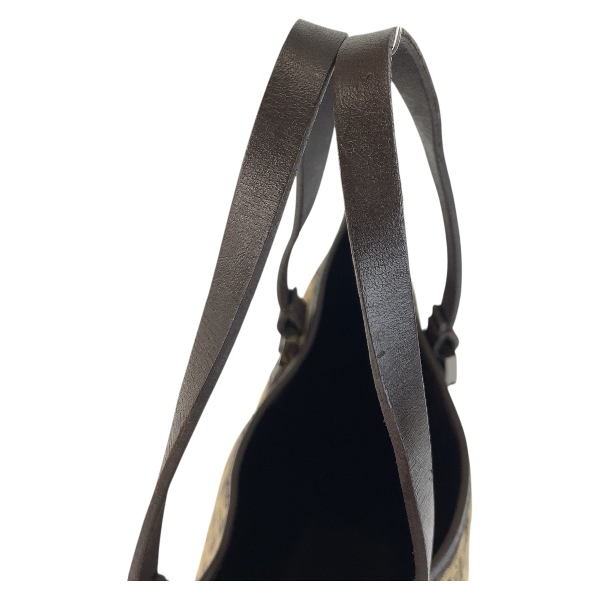 美品 ヴィンテージ ズッキーノ ベージュ ブラウン キャンバス/レザー 8BH006 トートバッグ ハンドバッグ レディース 502516