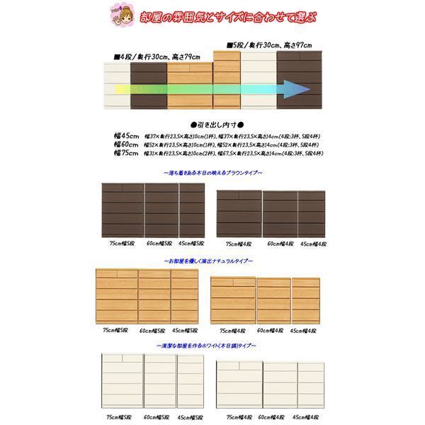 薄型チェスト/リビング収納 4段/幅45cm ホワイト木目調 奥行30cm ストッパー付き引き出し 日本製 完成品 薄型チェスト/リビング収納 4段/幅45cm ホワイト木目調 奥行30cm ストッパー付き引き出し 日本製 完成品