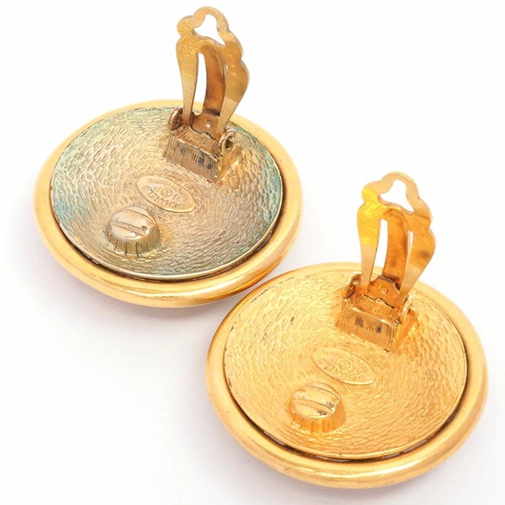 シャネル ココマーク 透かし ミラー ラウンド クリップタイプ 【イヤリング】