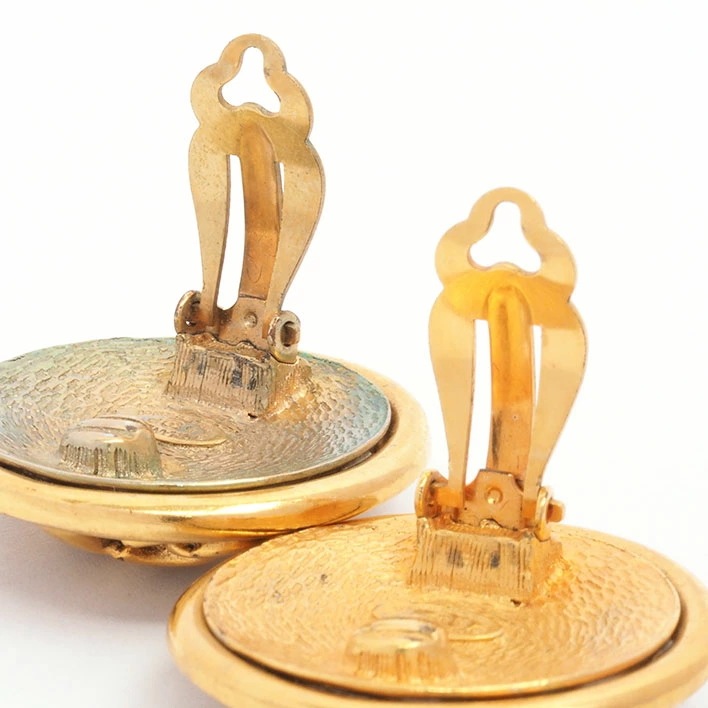 シャネル ココマーク 透かし ミラー ラウンド クリップタイプ 【イヤリング】