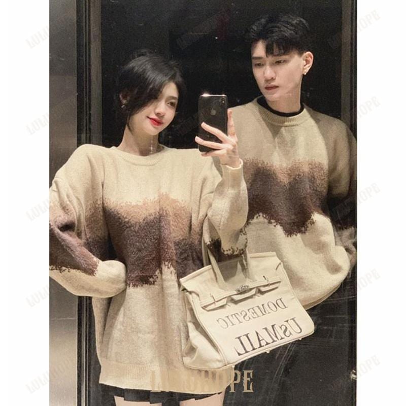 セーター ペアルック メンズ レディース ニット ベージュ 秋 カップル 恋人 親友 友達 姉妹 韓国 おしゃれ 可愛い 暖かい トップス 旅行 S M L XL 2XL 3XL 冬 セーター ペアルック メンズ レディース ニット ベージュ グレー