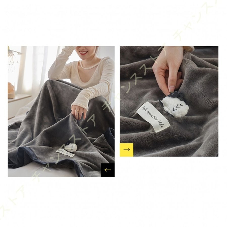 毛布 ダブル オールシーズン 薄手 ブランケット 羊/鹿 柄 敷きパッド 冷房対策 掛け毛布 軽量 毛布 ダブル オールシーズン 薄手 ブランケット 羊/鹿 柄 敷きパッド 冷房対策 掛け毛布 軽量