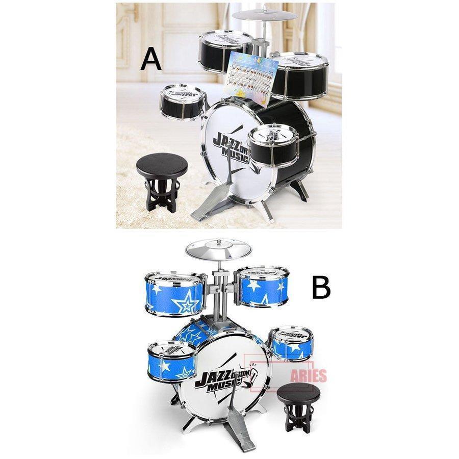 子供用ミニドラムセット キッズ　黒　青 パーカッションおもちゃ おもちゃドラムセット 子供用ドラムセット 玩具 お誕生日 組立式BIU