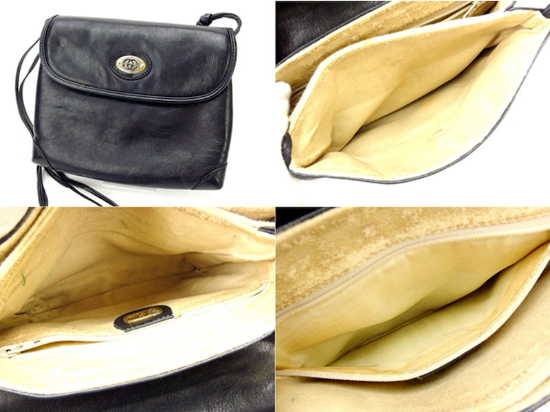 グッチ GUCCI ショルダーバッグ レディース ヴィンテージ ブラック レザー (あす楽対応)人気 激安【中古】 Y1855 . グッチ GUCCI ショルダーバッグ レディース ヴィンテージ ブラック レザー (あす楽対応)人気 激安【中古】 Y1855 .