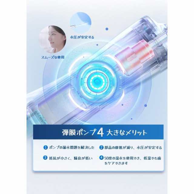 2024年最新 口腔洗浄器 歯垢除去 口内洗浄機 タンクレス 歯間洗浄機 ウォーターフロス IPX7防水