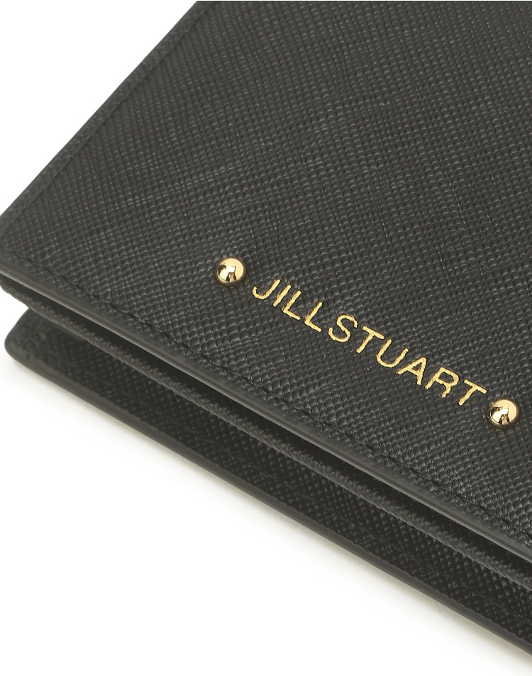 [22FW]Black Leather Gold Logo 2 Tier Simple Bifold Wallet コイン財布 カード財布 革財布 牛革 韓国ファッション 韓国人気 贈り物 カップル