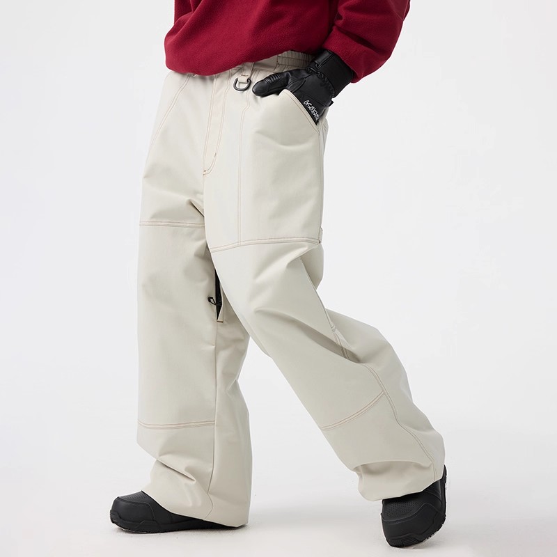 スノボウェア 3色 2025 2026 耐水圧20000mm スノボパンツ ズボン カーゴパンツ 黒ベージュ コーヒー色無地 韓国風 スノーボードウェア スノーウェア スキーウェア メンズ レディース