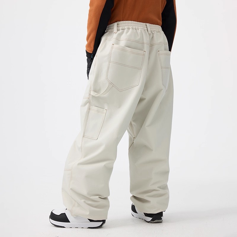 スノボウェア 3色 2025 2026 耐水圧20000mm スノボパンツ ズボン カーゴパンツ 黒ベージュ コーヒー色無地 韓国風 スノーボードウェア スノーウェア スキーウェア メンズ レディース