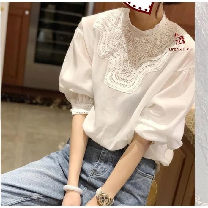 ブラウス チュニック レディース 長袖 ック トップス 白シャツ レース シャツブラウス バルーン袖 カットソー インナー お洒落 可愛い カジュアル フォー ブラウス チュニック レディース 長袖 ック トップス 白シャツ レース シャツブラウス バルーン袖 カットソー インナー お洒落 可愛い カジュアル フォー