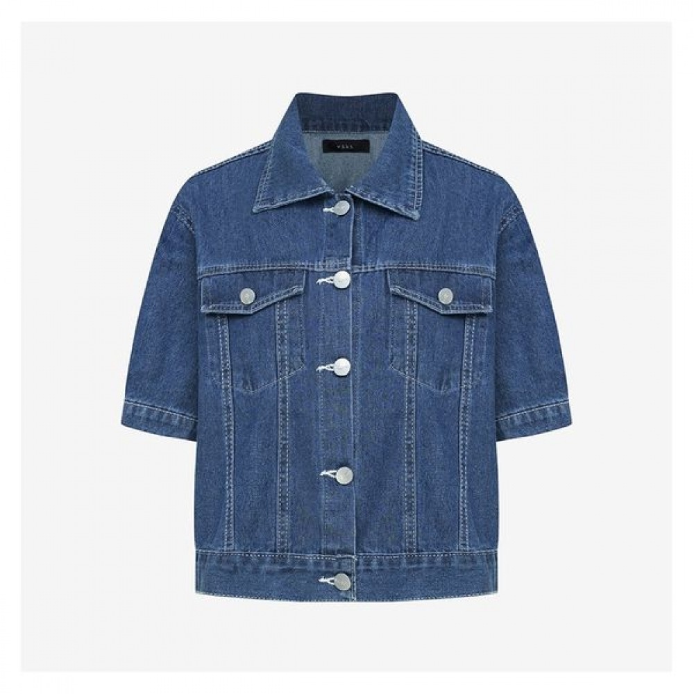 [ヴィッキー] デニムパフショートスリーブジャケット（TKJKD2142）