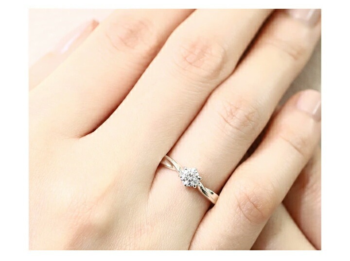 スワロフスキージルコニア使用 直径4.3ｍｍ 指輪 エンゲージリング K18ゴールド仕上げ プラチナ仕上げ 全2色