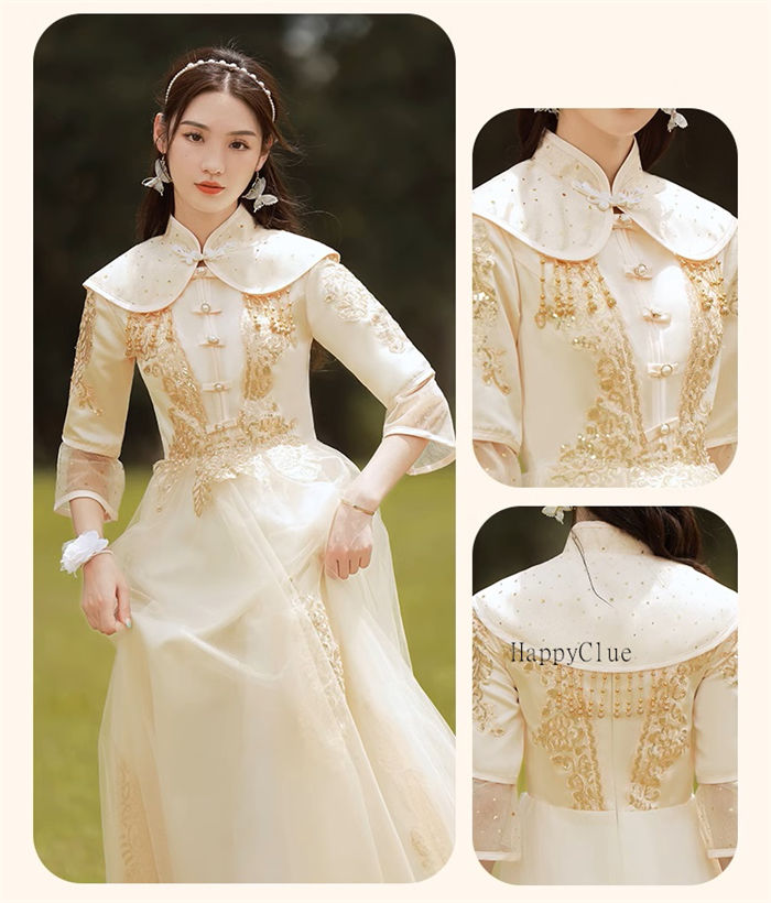 パーティードレス ロングドレス 綺麗め チャイナ風 チャイナドレス 立ち襟 可愛い ドレス 大人 レディース 結婚式 ワンピース Aライン ブライズメイド ドレス お揃いドレス ブライダル フォーマル