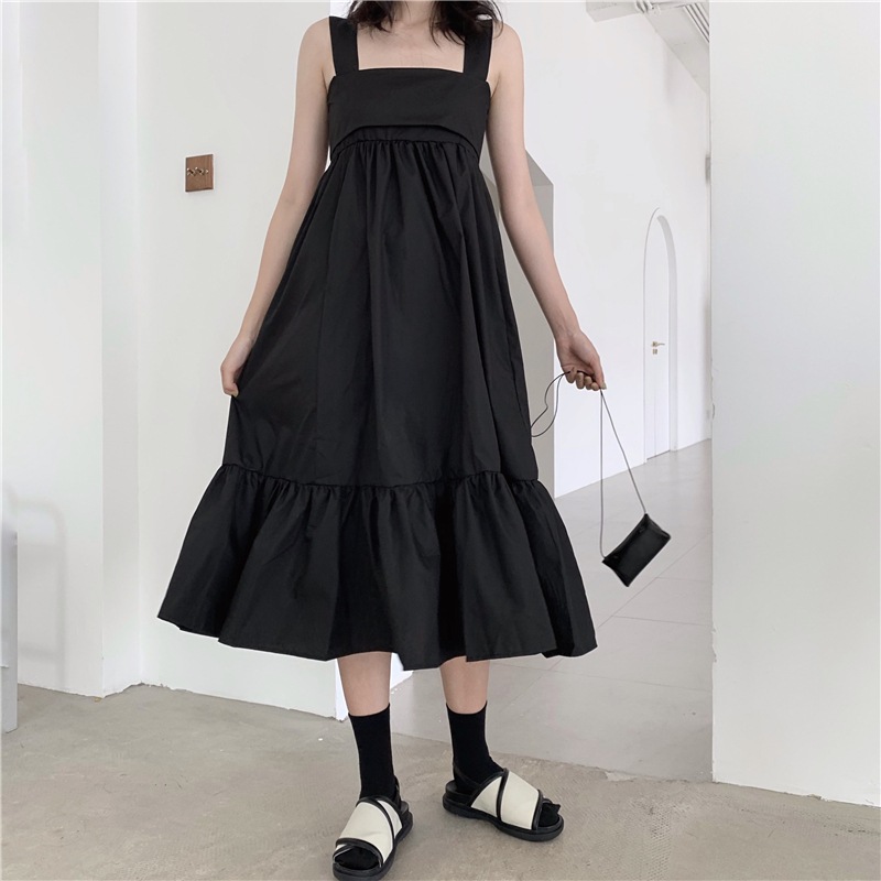 ✨現品限り✨新品✨ワンピース ミモレ丈 バックリボン フレア 韓国 バックリボンワンピース ワンピース フレアワンピース 膝下