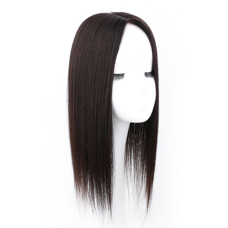 額白髪ハゲをカバーする頭頂部中分けロングストレート本毛ウィッグ女性用本毛ヘアピース 額白髪ハゲをカバーする頭頂部中分けロングストレート本毛ウィッグ女性用本毛ヘアピース